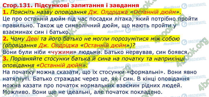 ГДЗ Зарубіжна література 7 клас сторінка Стр.131 (1-3)